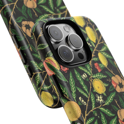 Tough Cases Phone Case, Floral Phone Cover, Tough Phone Protection, Gift for Plant Lovers, Black Background, Eco-Friendly Design