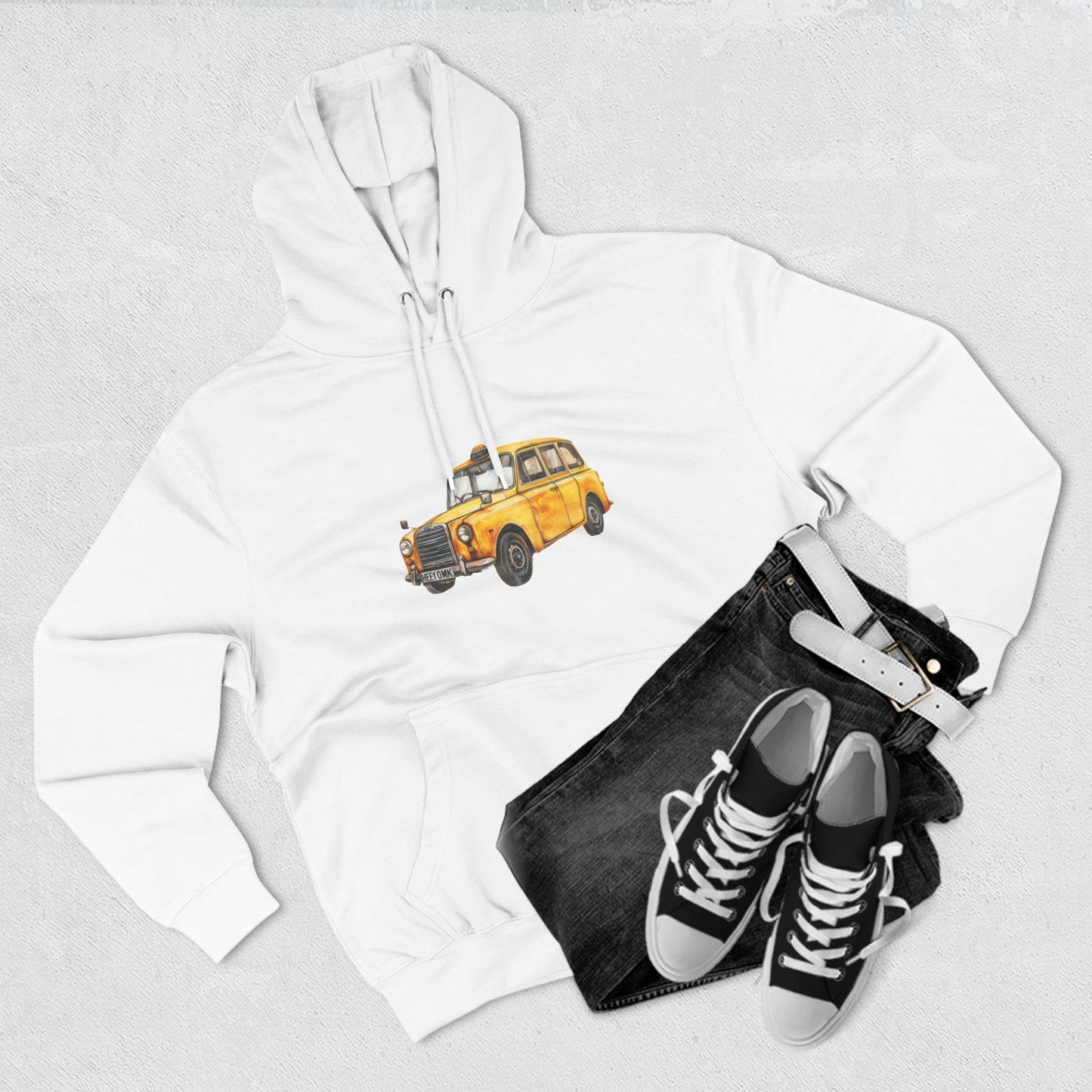 Three-Panel Fleece Hoodie - British Vintage Car
