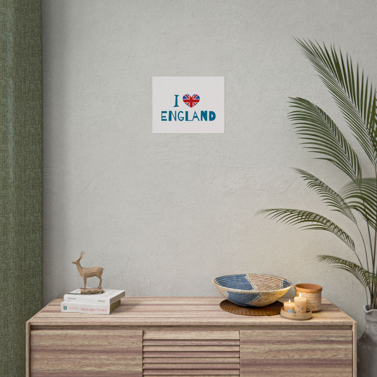 I Love England Rolled Poster - UK Travel Decor, Gift for Britains, Wall Art for Home, London Souvenir, Love England
