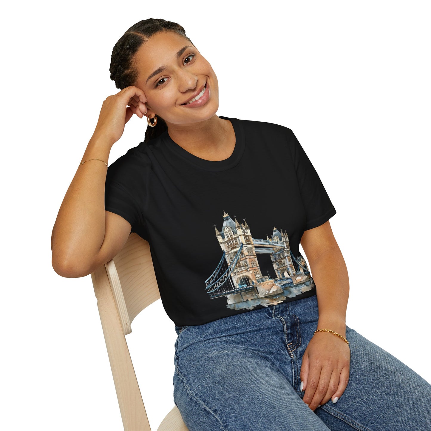 Unisex Softstyle T-Shirt - London Bridge - Iconic Landmark and Historical Beauty