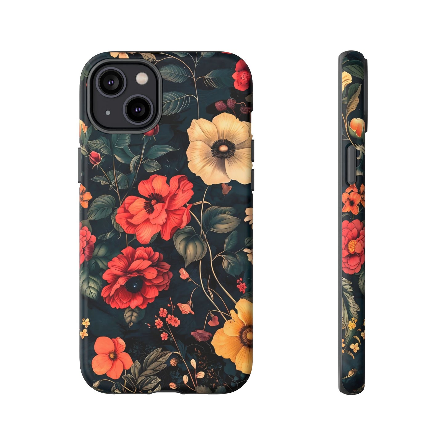 Floral Phone Case, Tough Cases, Flower Motif, Protective Cover, Gift for Her, Floral Design, Spring Accessory
