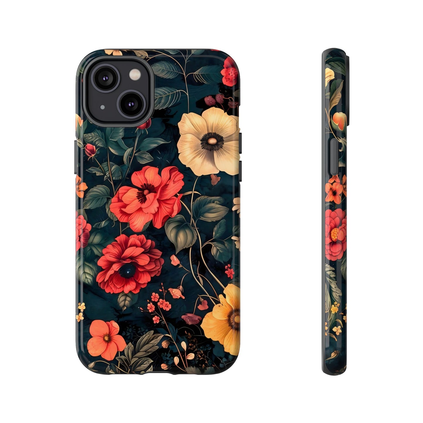 Floral Phone Case, Tough Cases, Flower Motif, Protective Cover, Gift for Her, Floral Design, Spring Accessory