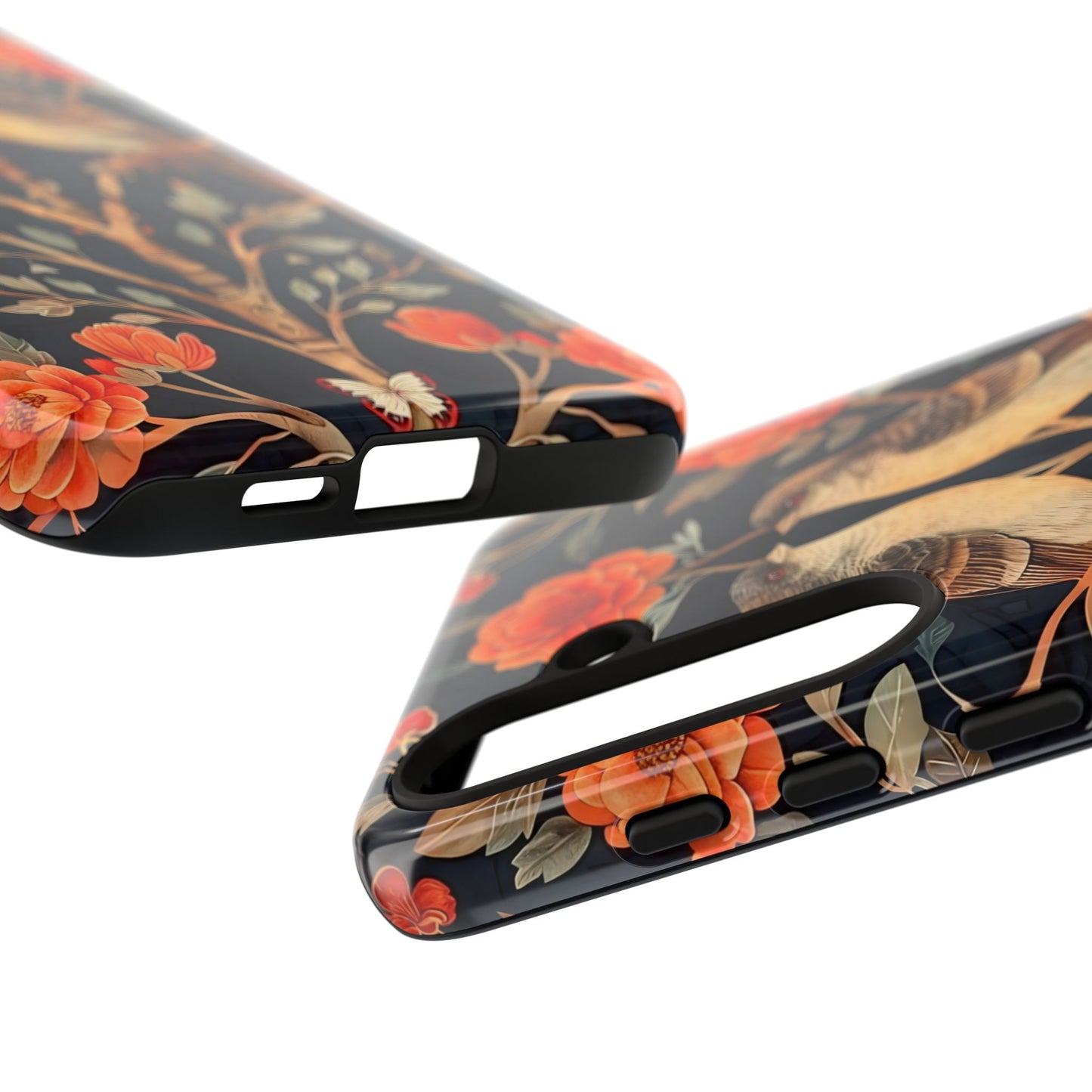 Floral Phone Case – Tough Cases with Bird Design, Unique Gift for Nature Lovers, Stylish Tech Accessory, Phone Cover, Artistic Case