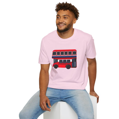 London Transport English Bus - Iconic Red Double-Decker Versatile Unisex Softstyle T-Shirt