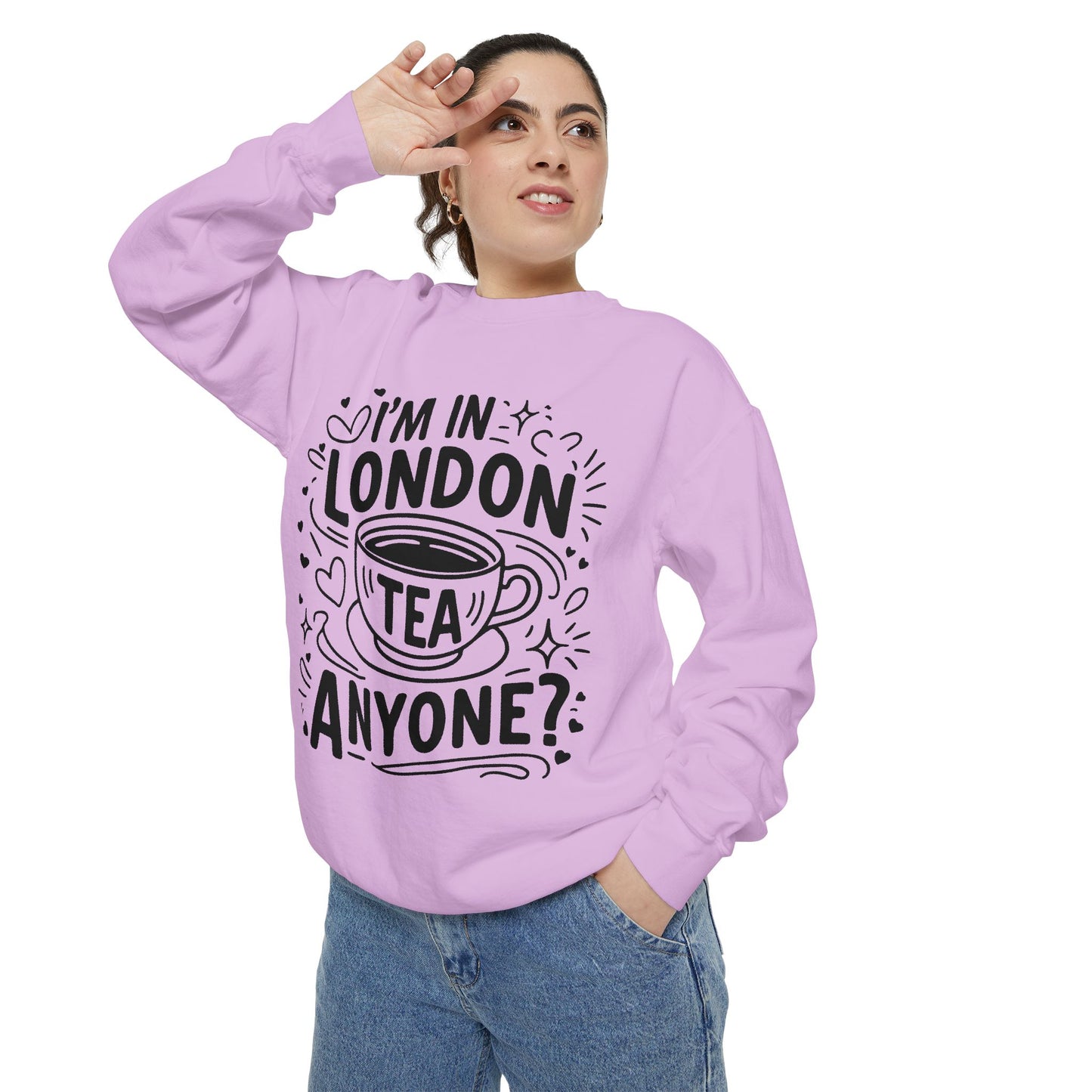 Unisex Garment-Dyed Sweatshirt - Anyone wants London's Nostalgic Tea?