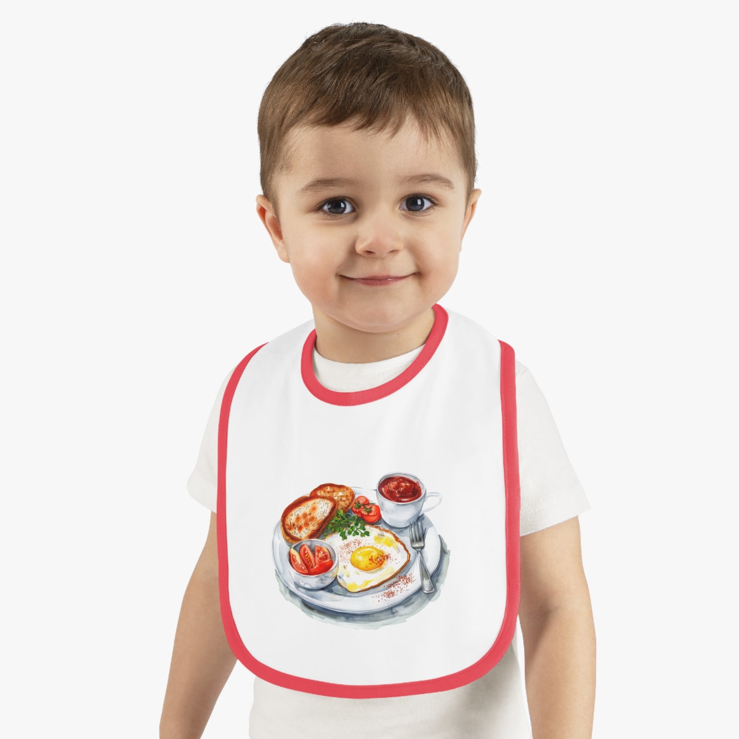 Cute Breakfast Themed Baby Bib | Ideal Gift for New Parents, Baby Shower, Toddler Mealtime, Food Lover