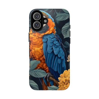 Tropical Parrot Phone Case - Tough Cases, Colorful Phone Cover, Nature Lover Gift, Floral Design, Bird Lover Accessory