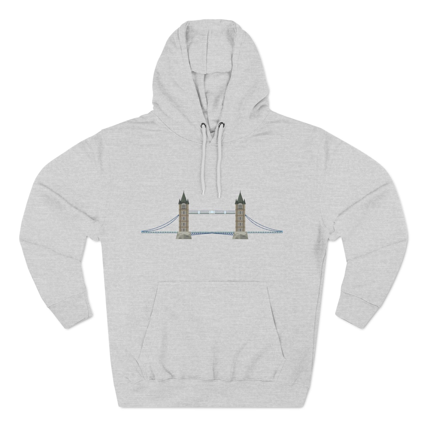 Tower Bridge - Iconic London Relaxed Three-Panel Fleece Hoodie