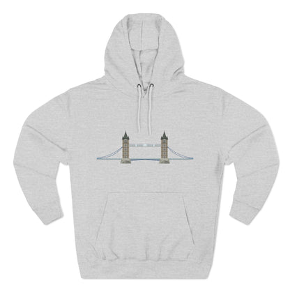 Tower Bridge - Iconic London Relaxed Three-Panel Fleece Hoodie