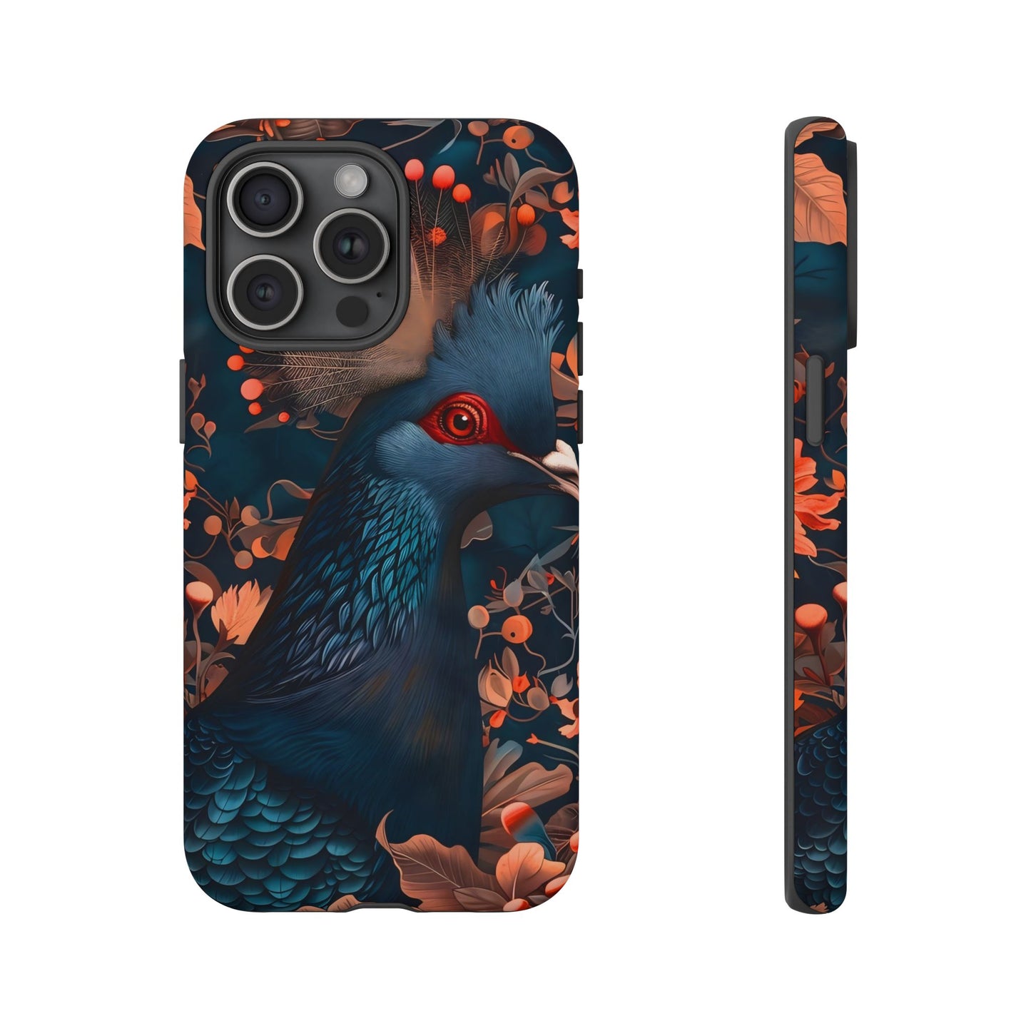 Vibrant Phone Case with Floral Peacock Design - Tough Cases, Artistic Phone Cover, Unique Gift for Nature Lovers, Stand Out Tech Accessory