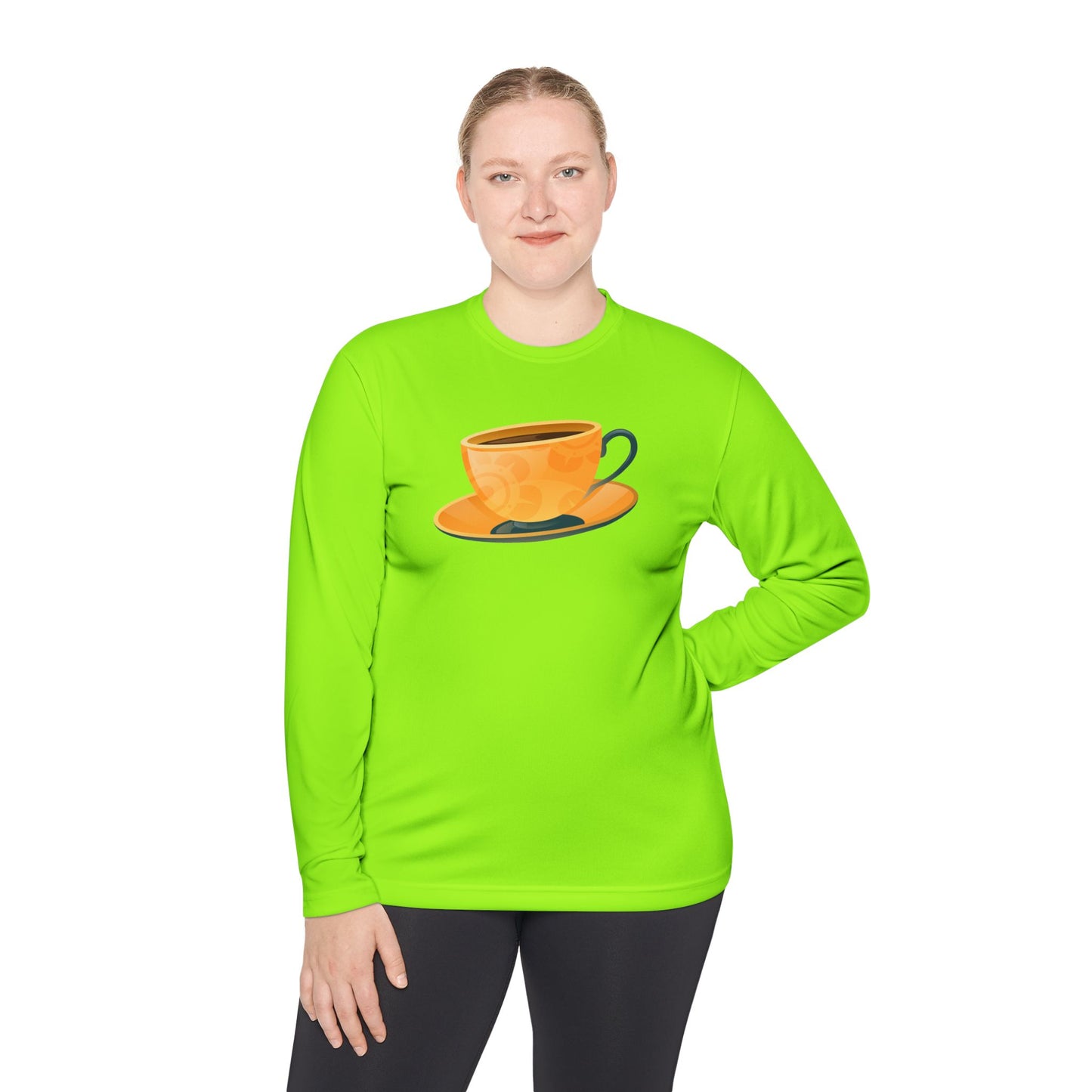 Unisex Lightweight Long Sleeve Tee - Elegant British Tea Cup - Classic Tea Time Style