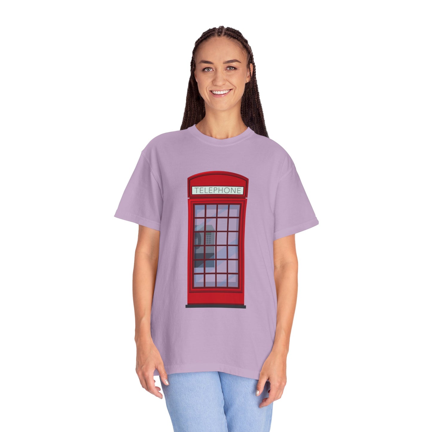 Unisex Garment-Dyed T-shirt - Iconic British Public Telephone