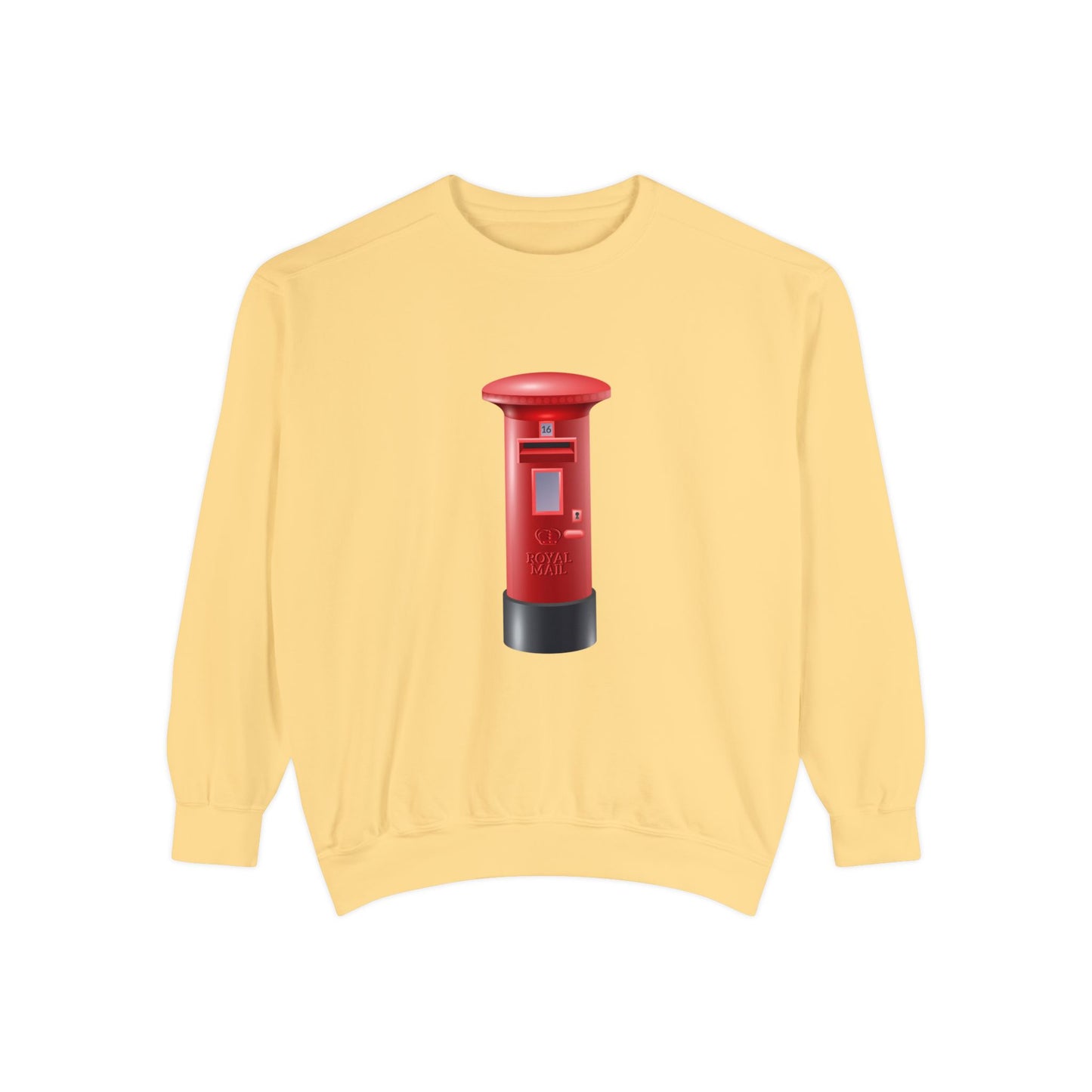 Unisex Garment-Dyed Sweatshirt Durable - Classic UK Royal Mailbox