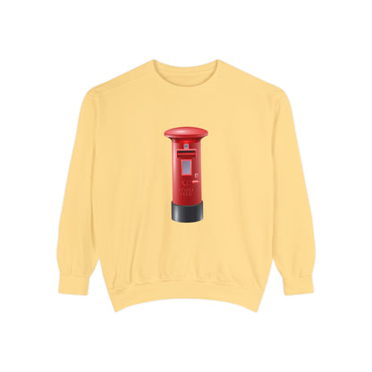 Unisex Garment-Dyed Sweatshirt Durable - Classic UK Royal Mailbox