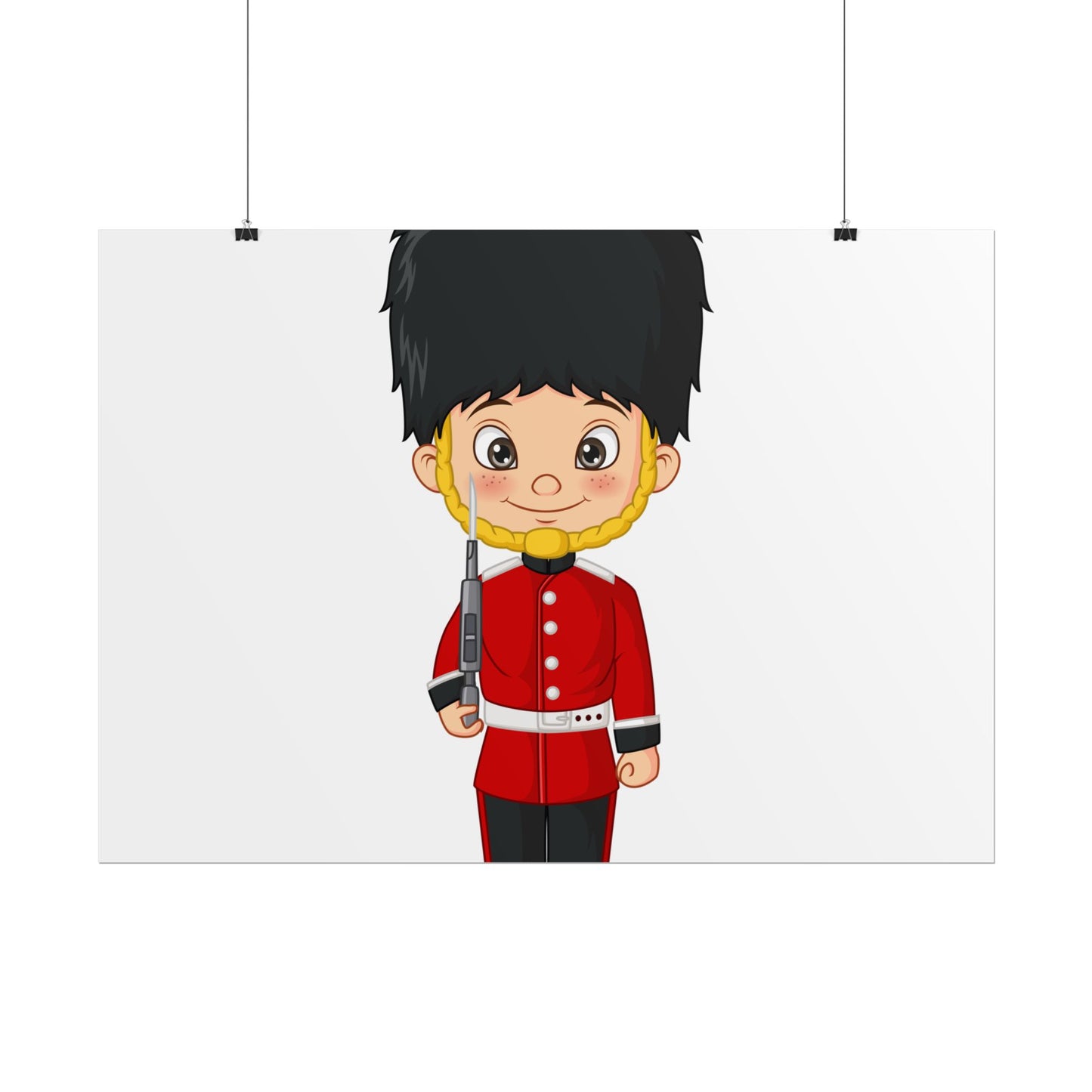 Whimsical Soldier Rolled Poster Art, Children's Room Decor, Cute Wall Art, Nursery Wall Hanging, Gift for Kids