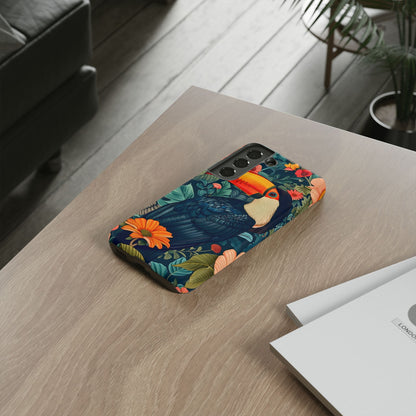 Tropical Toucan Phone Case - Cute Animal Design, Nature Lover Gift, Floral Pattern, Bird Lover Accessory, Summer Vibes