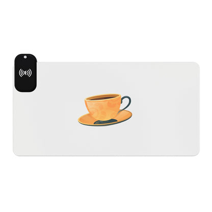 Golden Teacup and Saucer - LED Gaming Mouse Pad with Wireless Charging - Perfect for Gamers, Home Office Decor, and Christmas Gifts, Unique Desk Accessory, [...]