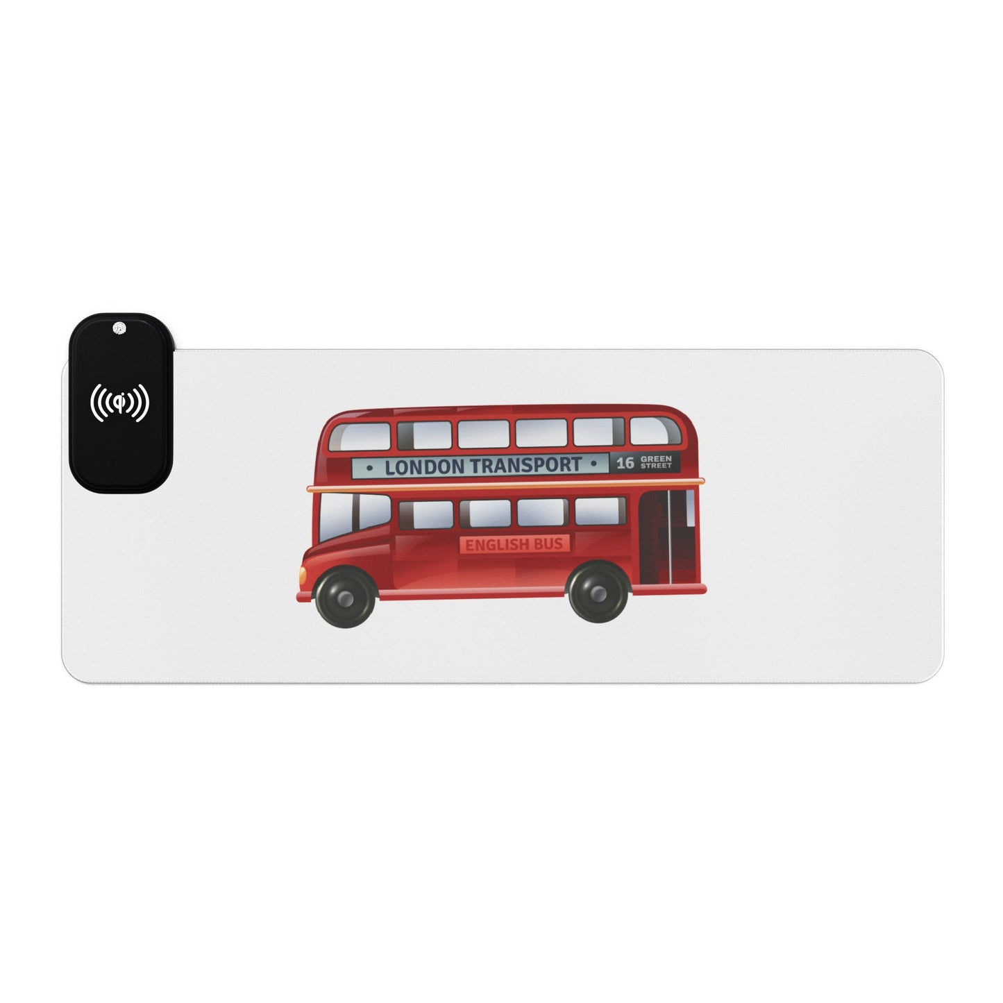 Classic Red Bus Side View - LED Gaming Mouse Pad with Wireless Charging - Perfect for Gamers, Desk Setup, Gift for Tech Enthusiasts, Gaming Accessories, Home [...]