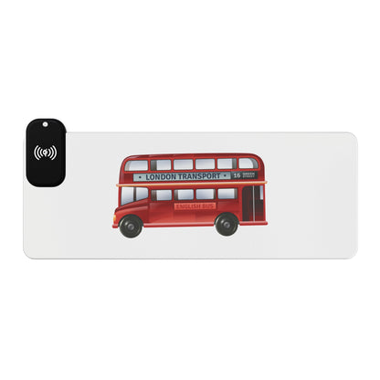Classic Red Bus Side View - LED Gaming Mouse Pad with Wireless Charging - Perfect for Gamers, Desk Setup, Gift for Tech Enthusiasts, Gaming Accessories, Home [...]