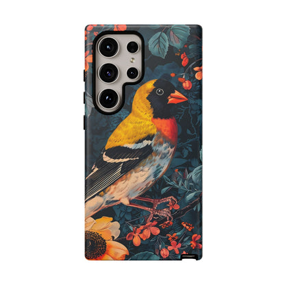 Colorful Bird Phone Case, Floral Phone Cover, Tough Phone Protector, Nature Lover Gift, Botanical Case, Unique Mobile Accessory