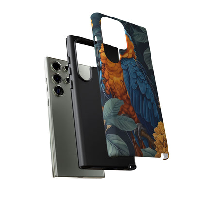 Tropical Parrot Phone Case - Tough Cases, Colorful Phone Cover, Nature Lover Gift, Floral Design, Bird Lover Accessory