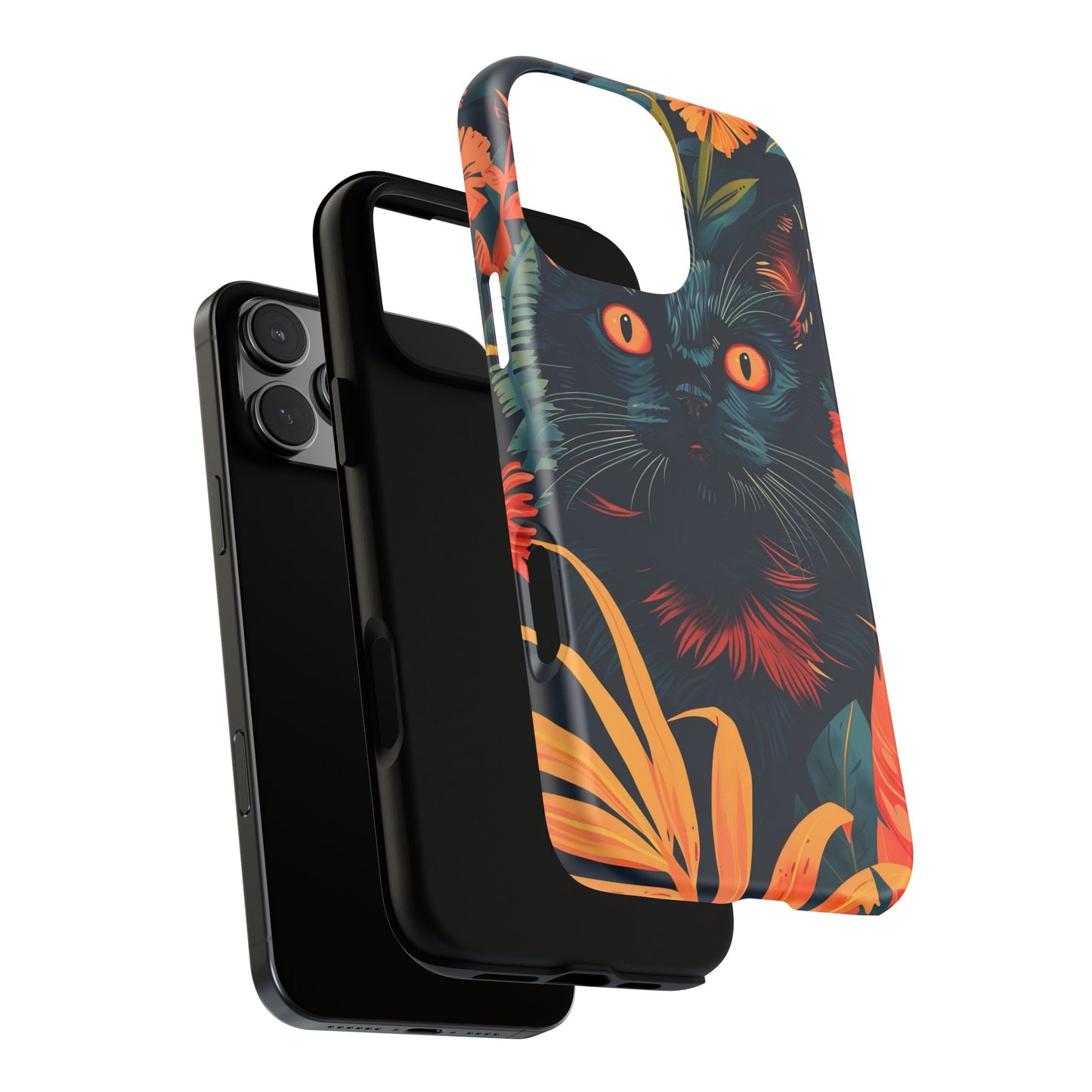 Feline Jungle iPhone Case - Tough and Unique Cat Design, Pet Lover Gift, Animal Phone Accessory, Nature Inspired, Halloween Style