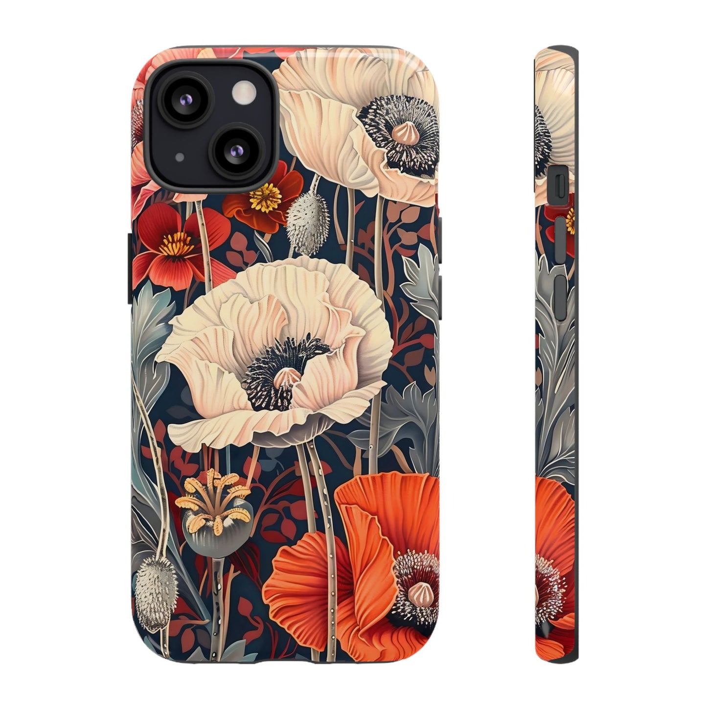 Floral iPhone Case, Tough Phone Cover, Artistic Protection, Flower Design, Unique Gift for Her, Phone Accessory, Trendy Tech