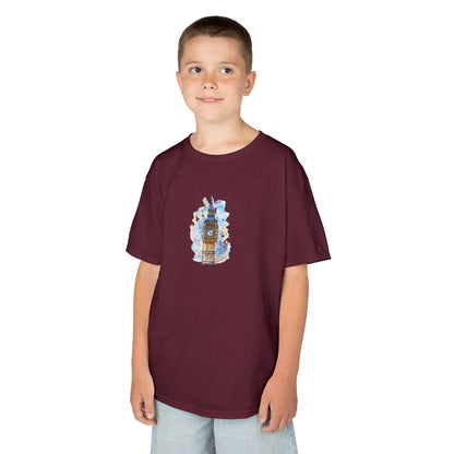 Kids Tee - London's Big Ben Landmark Painting -  Fun Graphic Shirt for Young Explorers