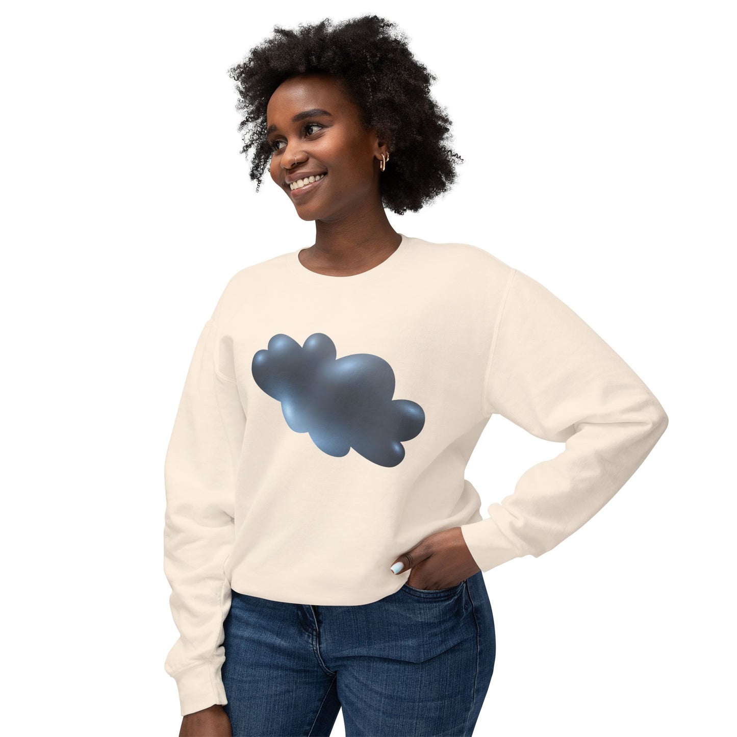 Unisex Lightweight Crewneck Sweatshirt - Serene Cloudscape - Dreamy Cloud Design