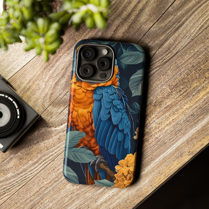 Tropical Parrot Phone Case - Tough Cases, Colorful Phone Cover, Nature Lover Gift, Floral Design, Bird Lover Accessory