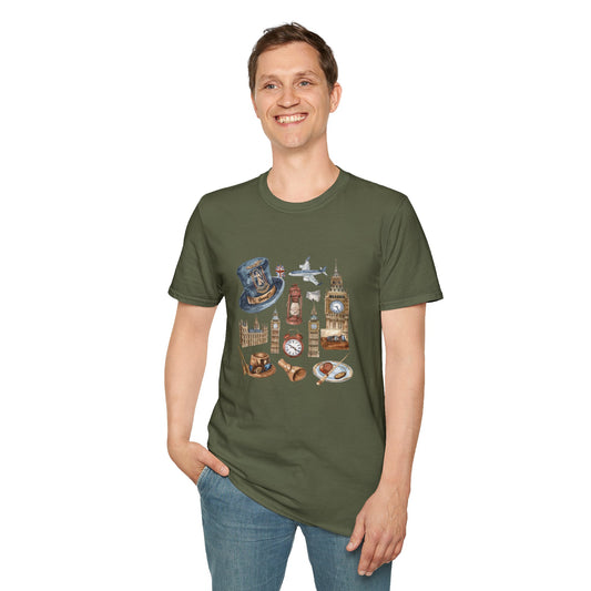 Unisex Softstyle T-Shirt - Vintage England Iconic Relaxed