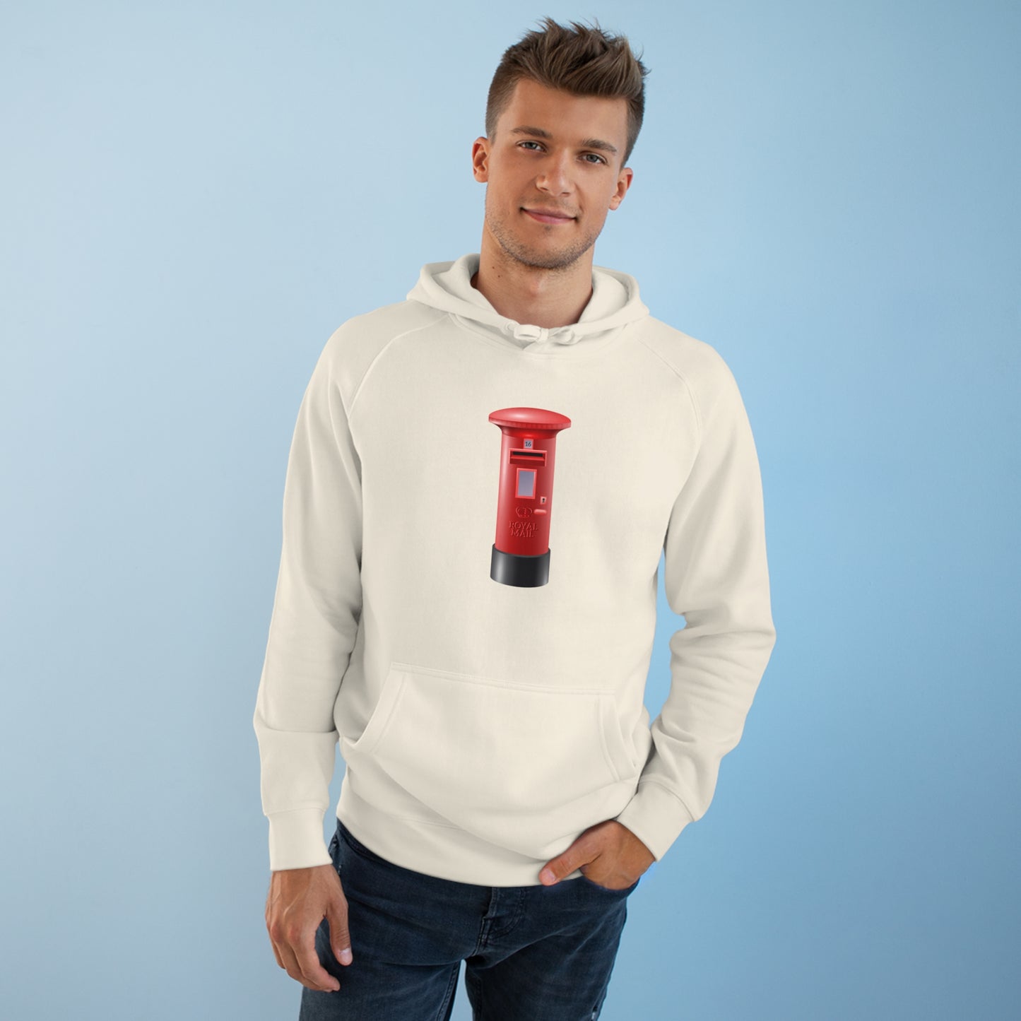 Unisex Hoodie - Vintage UK Red Mailbox Design