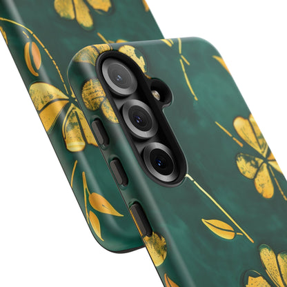 Floral Phone Case with Gold Accents, Tough Phone Cover, Stylish Phone Protector, Unique Gift for Her, Nature Lover Accessory