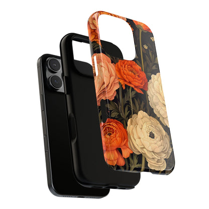 Floral Phone Case with Tough Protection, Blooming Ranunculus Design, Durable Cover, Gift for Flower Lovers, Eco-Friendly Phone Accessory