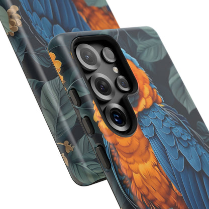 Tropical Parrot Phone Case - Tough Cases, Colorful Phone Cover, Nature Lover Gift, Floral Design, Bird Lover Accessory