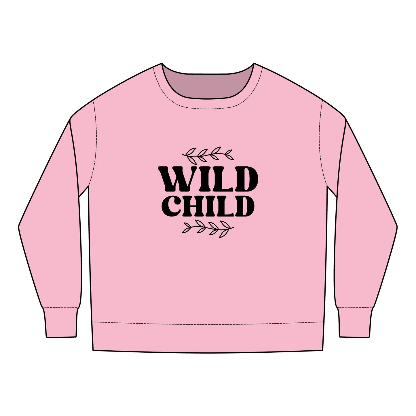 Toddler Sweatshirt - Wild Child Boho Retro Typography Design - Cozy and Fun Kids Apparel