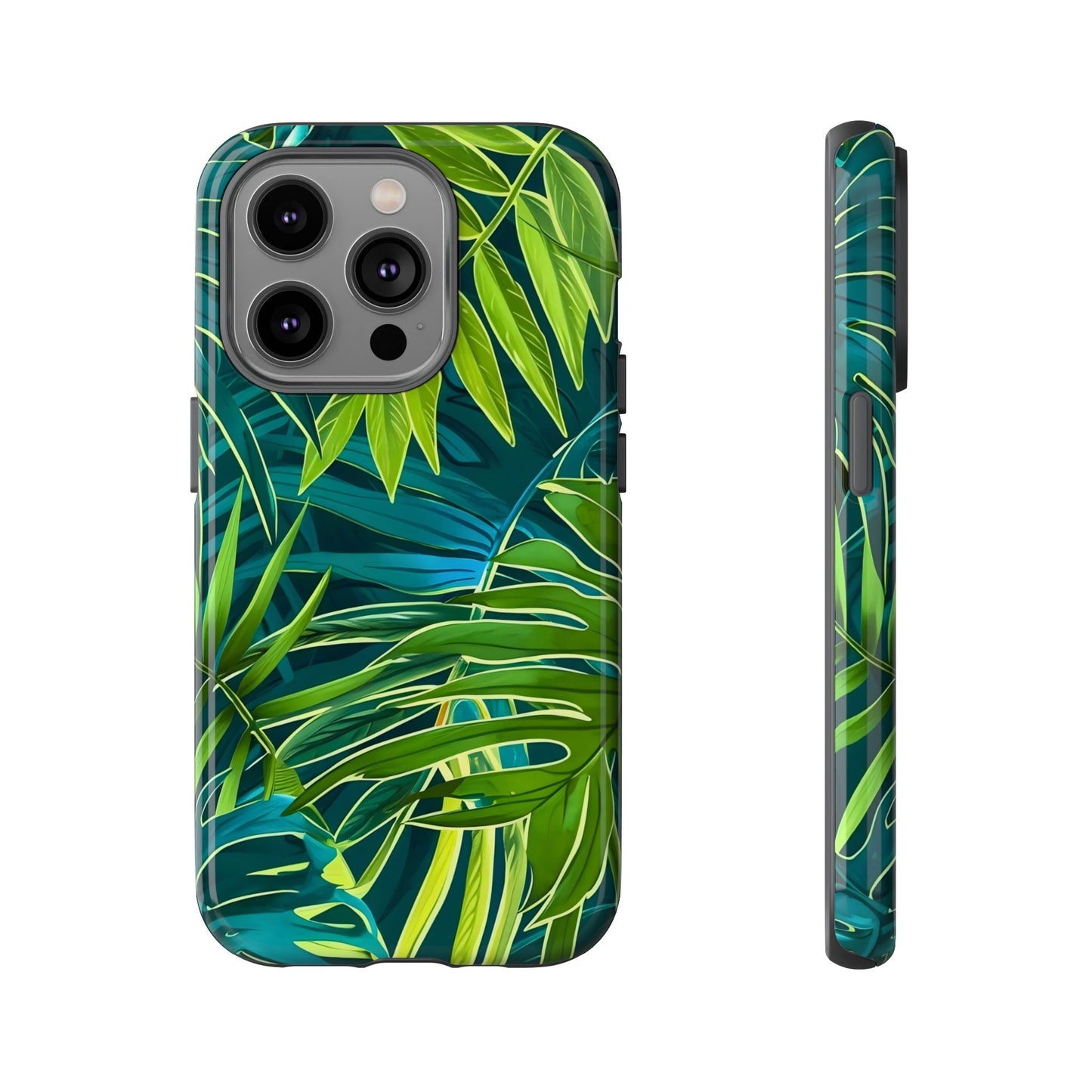 Tropical Phone Case - Durable Green Leaf Design, Eco-Friendly Gift, Trendy Accessory, Nature Lover's Case, Summer Vibes