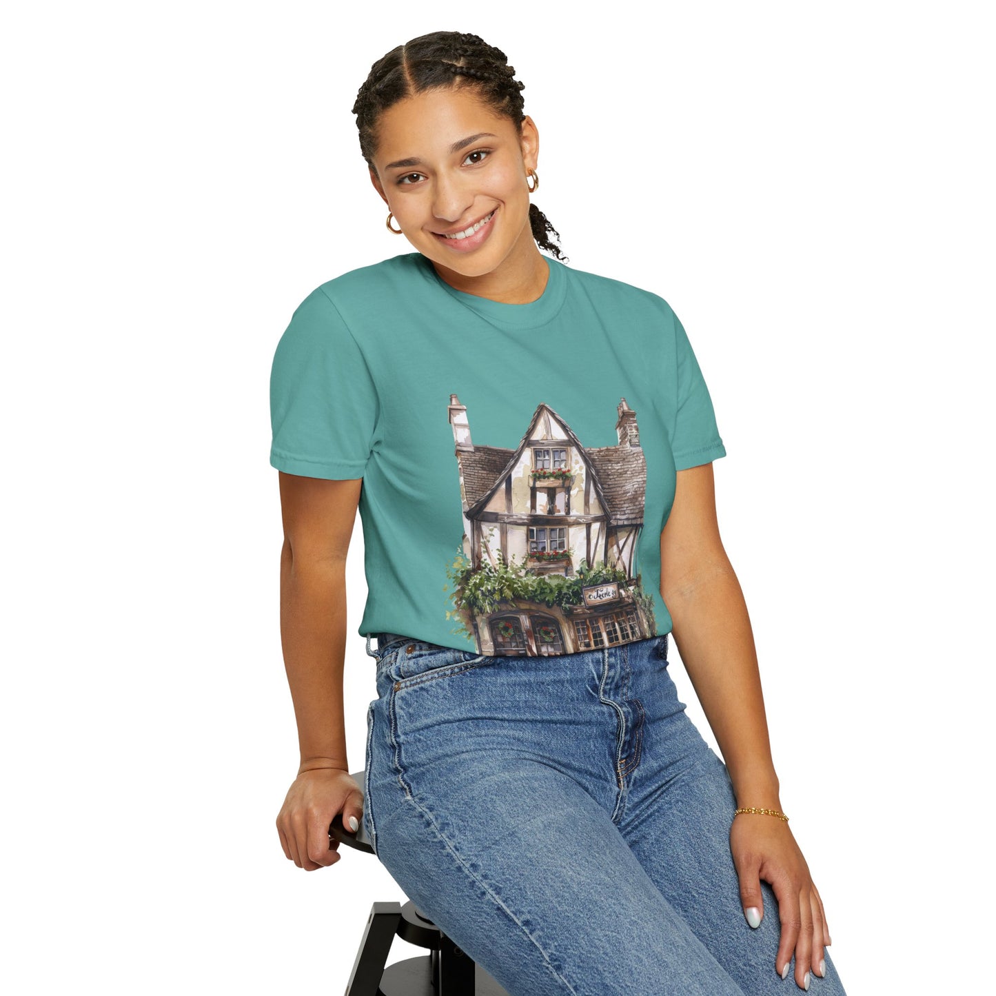Unisex Garment-Dyed T-shirt - Heritage in Stone - Traditional British Village Homes