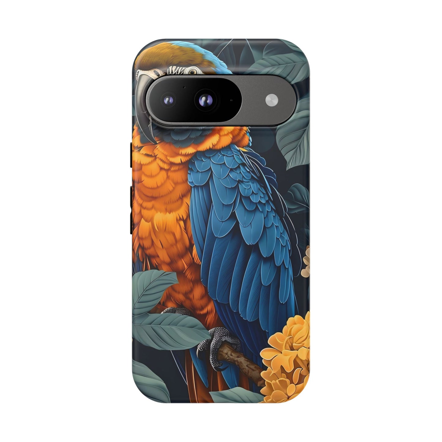 Tropical Parrot Phone Case - Tough Cases, Colorful Phone Cover, Nature Lover Gift, Floral Design, Bird Lover Accessory