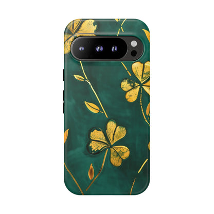 Floral Phone Case with Gold Accents, Tough Phone Cover, Stylish Phone Protector, Unique Gift for Her, Nature Lover Accessory