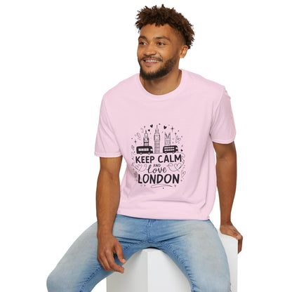 Keep alm and Love London Unisex Softstyle T-Shirt