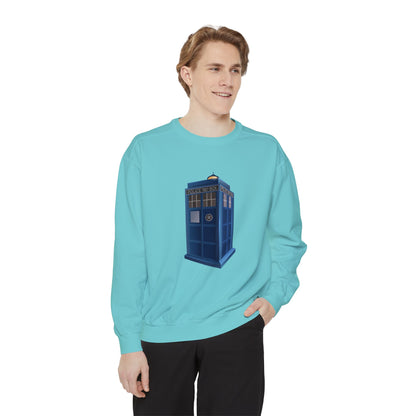 Unisex Garment-Dyed Sweatshirt Durable - British Police Public Call Box
