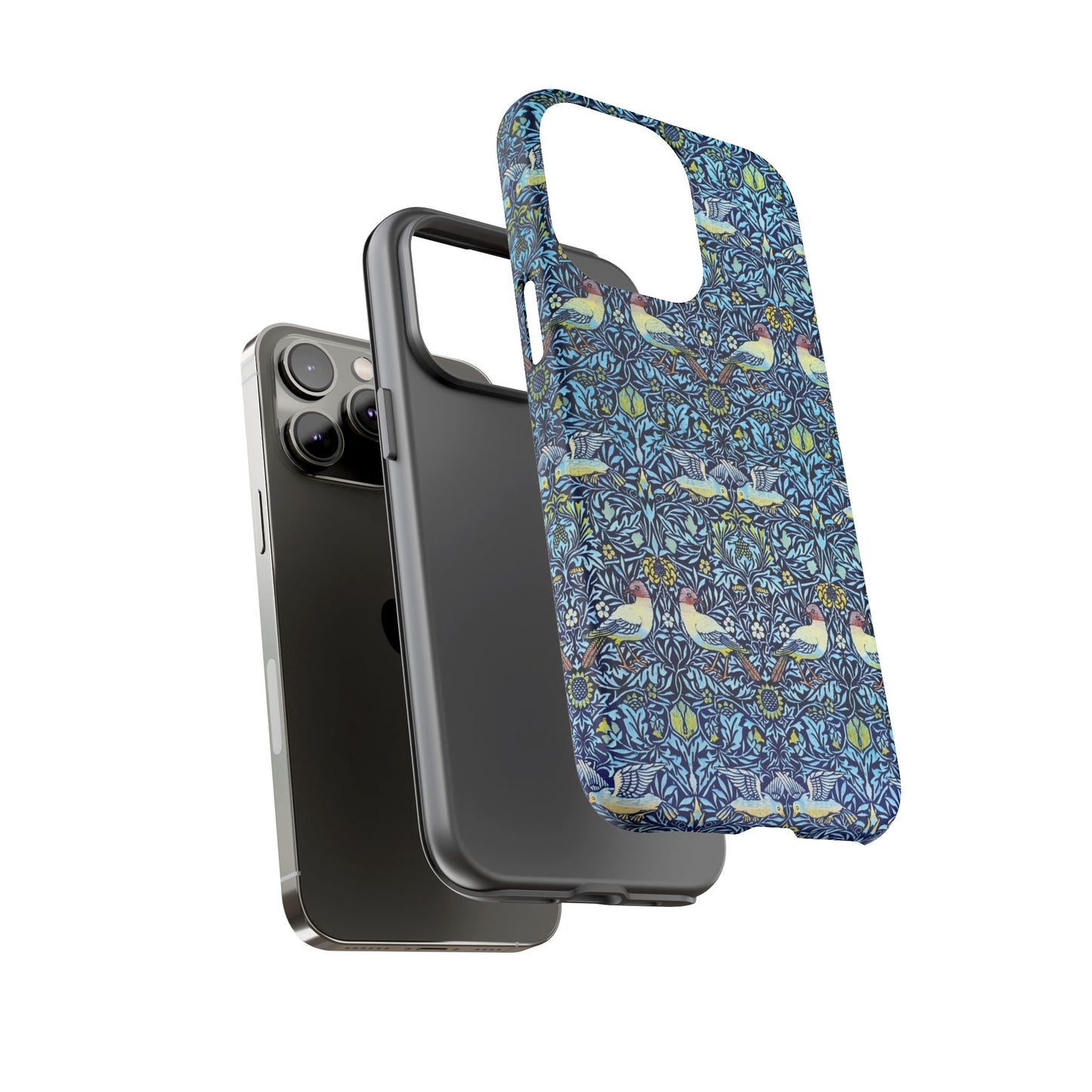 Bird and Floral Pattern Phone Case, Tough Cases, Gift for Nature Lovers, Eco-friendly, Custom Phone Accessories, All-Occasion
