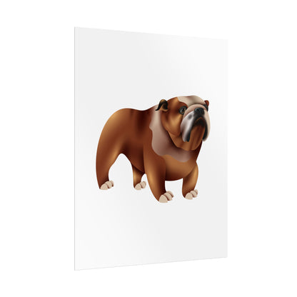 Bulldog Rolled Poster Art | Dog Lover’s Wall Decor | Unique Gift for Pet Owners | Living Room or Office Decor