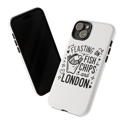 London Fish & Chips Phone Case | Fun Gift for Foodies, Travel Lovers, London Souvenir, Unique Accessories, Personalization Option