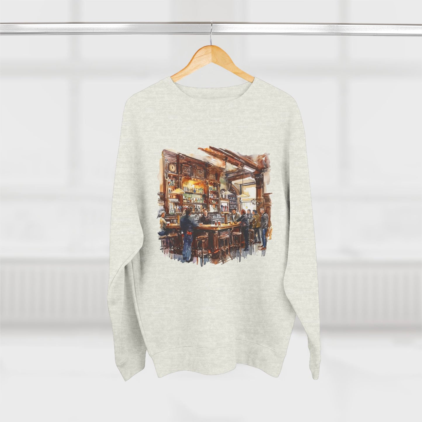 Unisex Crewneck Sweatshirt - London Pub Interior British Tavern