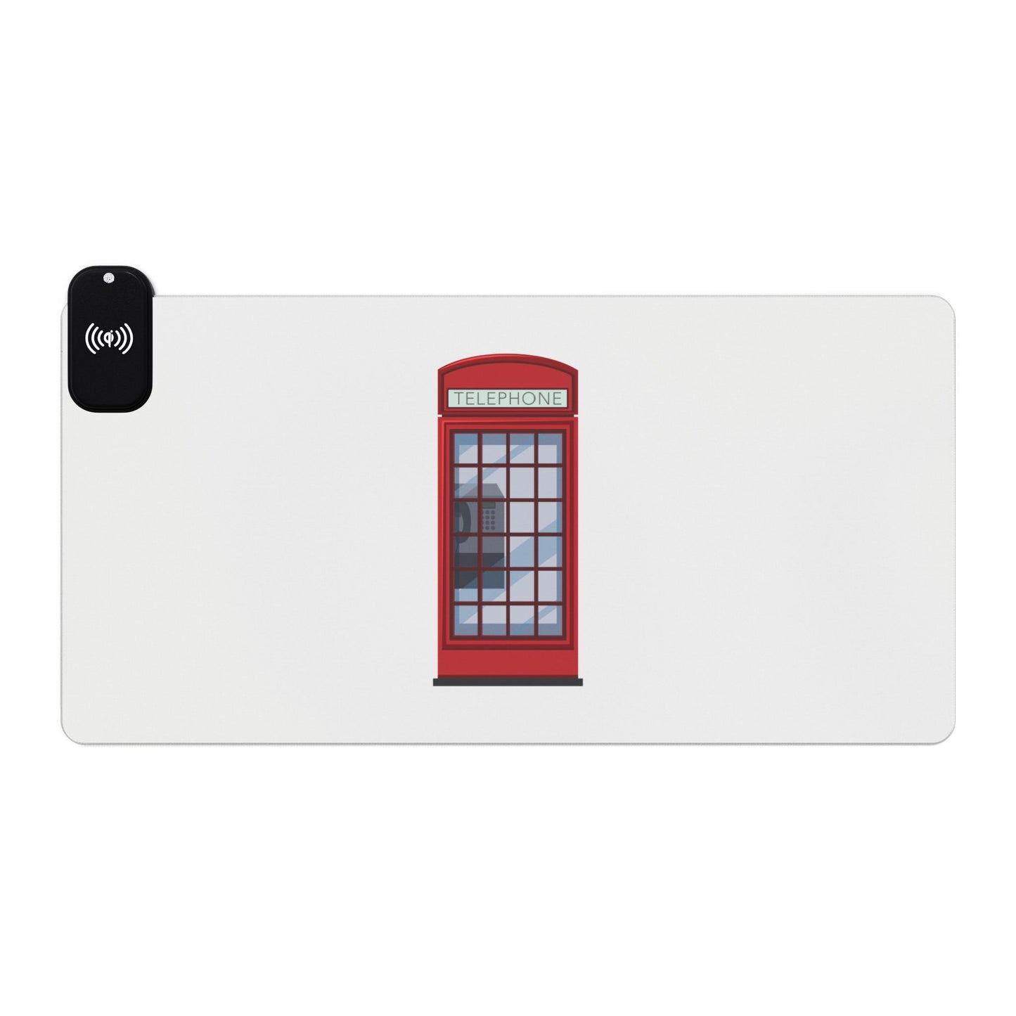 Red Telephone Box - LED Gaming Mouse Pad with Wireless Charging - Perfect for Gamers, Desk Decor, Gift for Tech Enthusiasts, Home Office Essential, [...]
