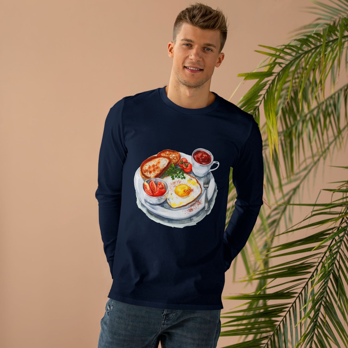Men’s Base Longsleeve Tee - British Food - Savory Classics and Traditional Delights