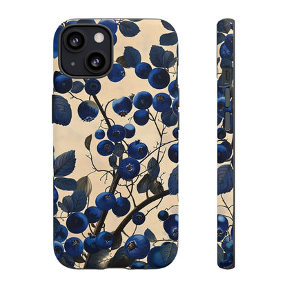 Blue Berry Tough Phone Case, Floral Phone Cover, Stylish Protective Case, Unique Gift for Her, Phone Accessories
