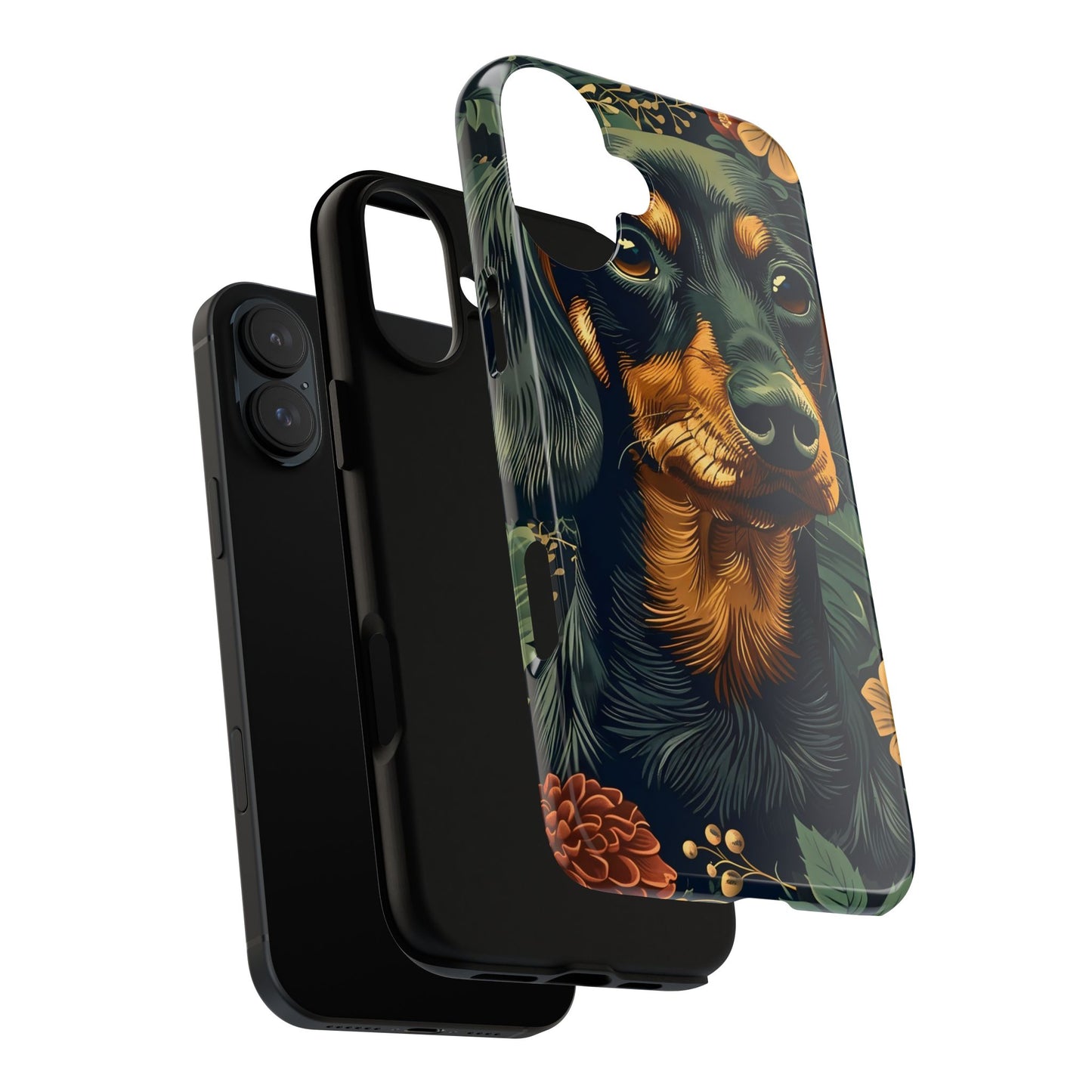 Dachshund Phone Case, Floral Pet Phone Cover, Dog Lover Gift, Tough Phone Case, Custom Dachshund Design, Unique Dog Owner Accessory